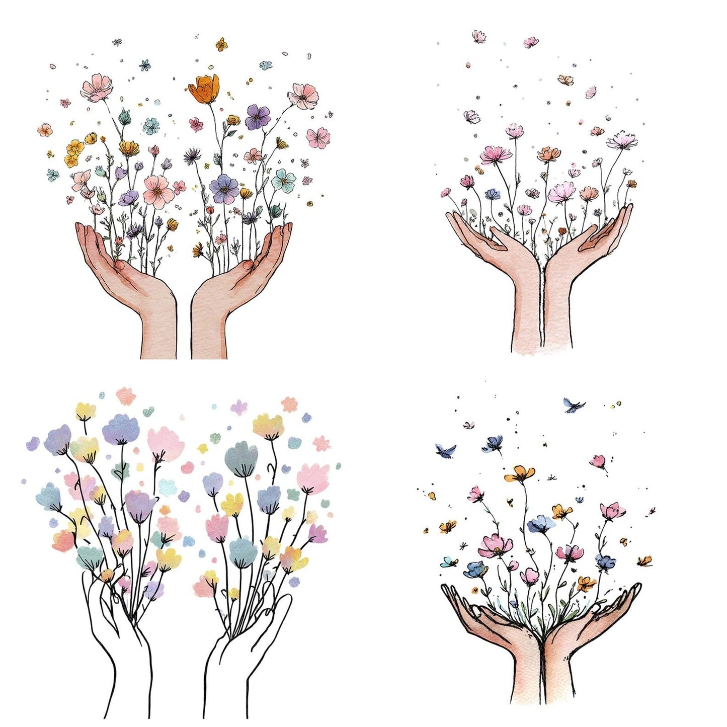 Wildflower Release Hands Clipart Set (DDD007500)