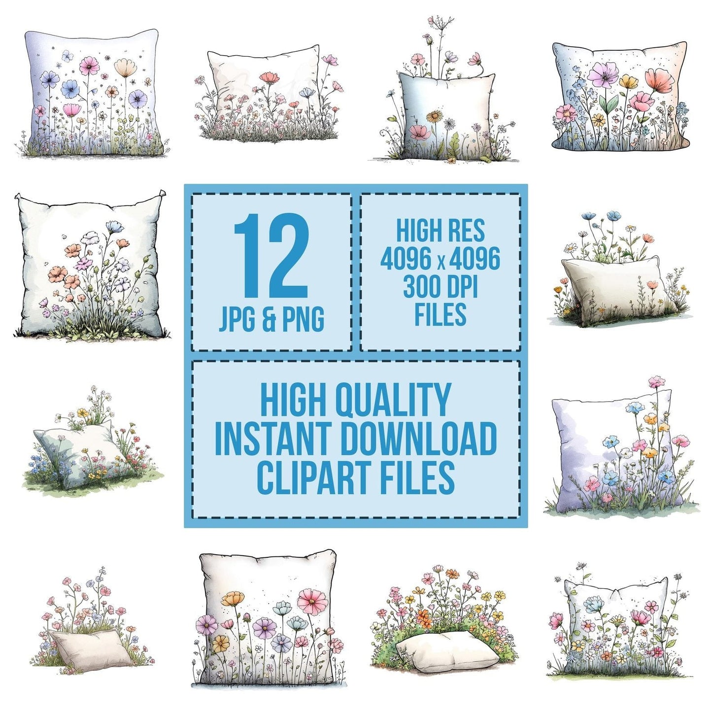 Wildflower Rest Pillow Clipart Set (DDD007501)