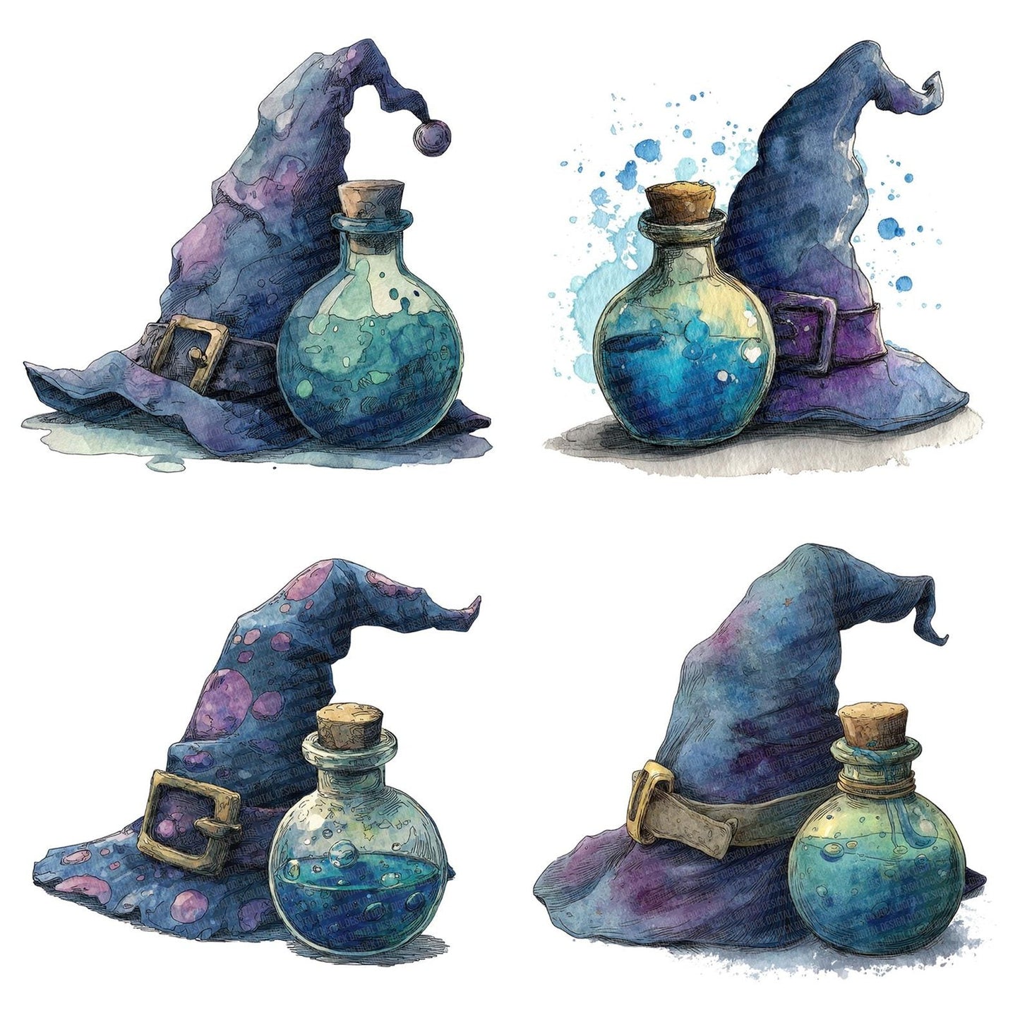 Wizard Hat Potion Clipart Set (DDD007531)