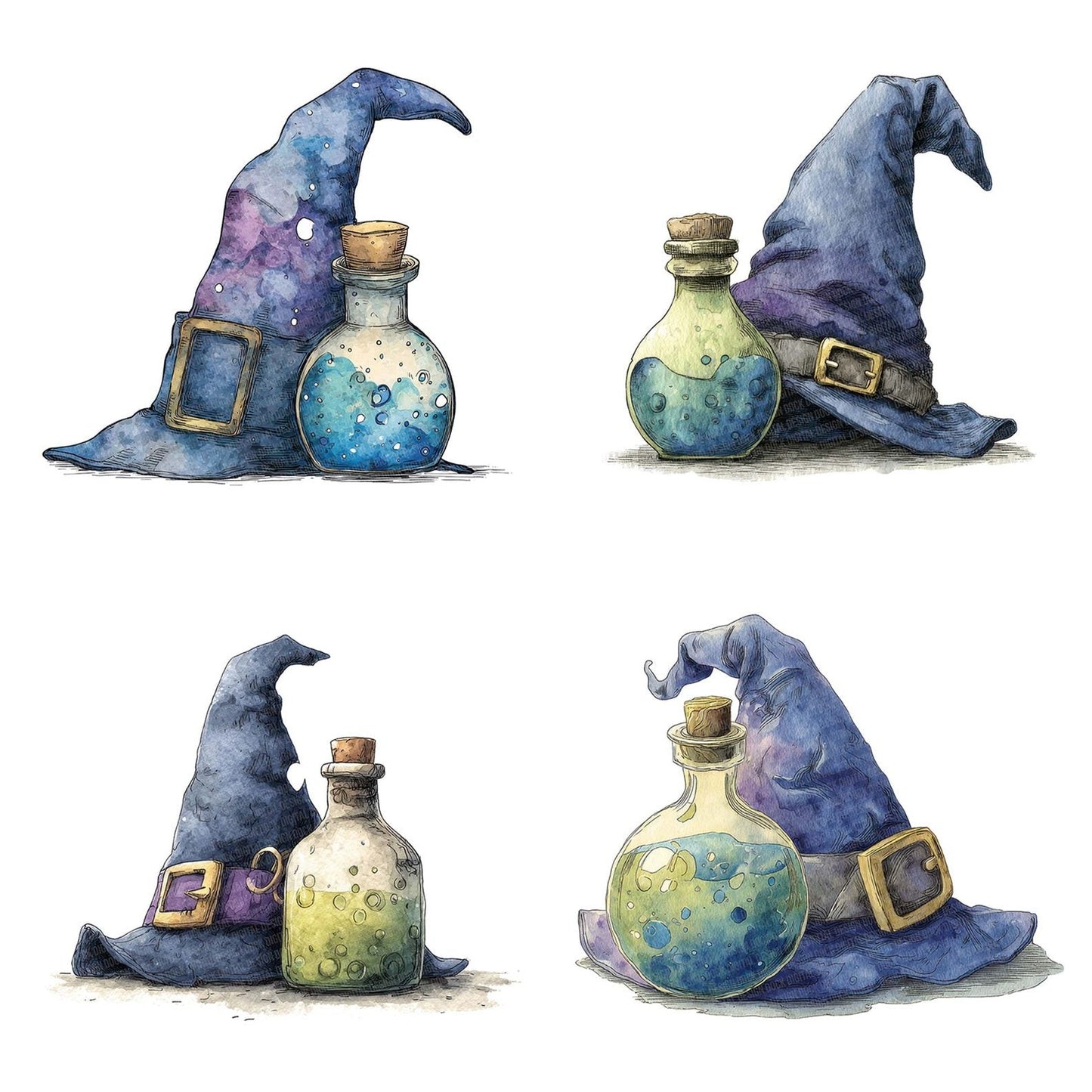 Wizard Hat Potion Clipart Set (DDD007531)