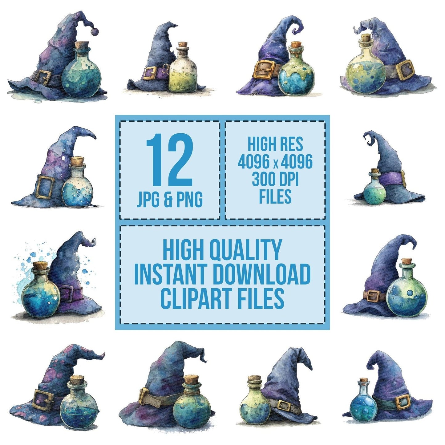 Wizard Hat Potion Clipart Set (DDD007531)
