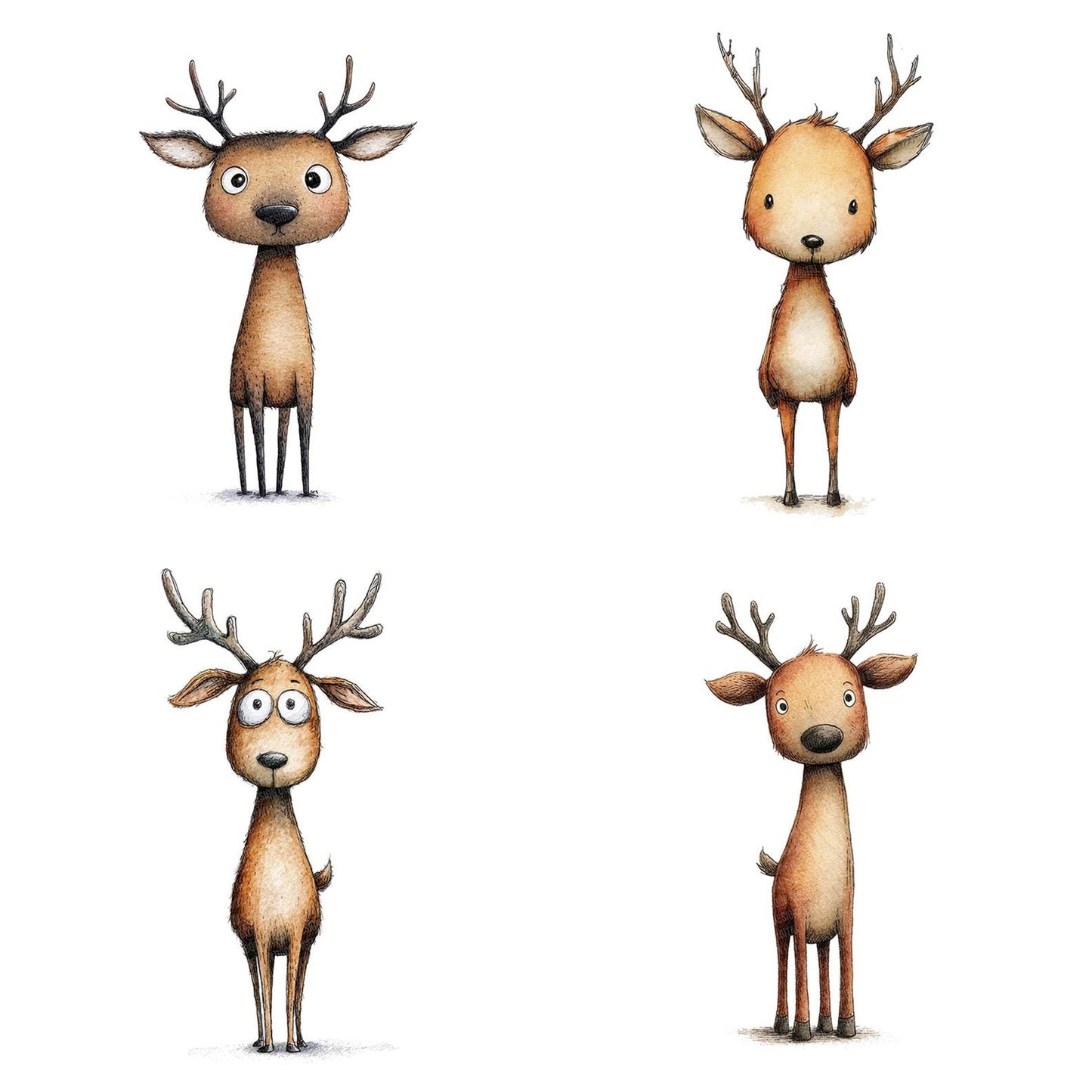 Woodland Deer Character Clipart Set (DDD007581)