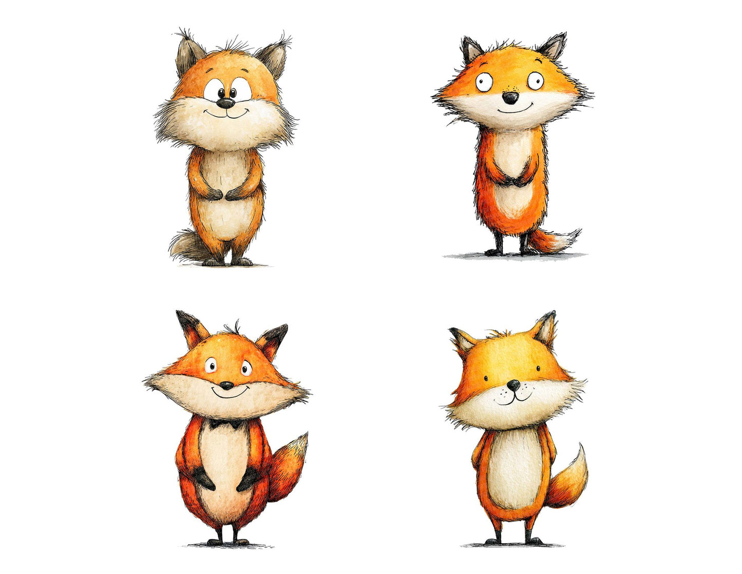 Woodland Fox Character Clipart Set (DDD007583)