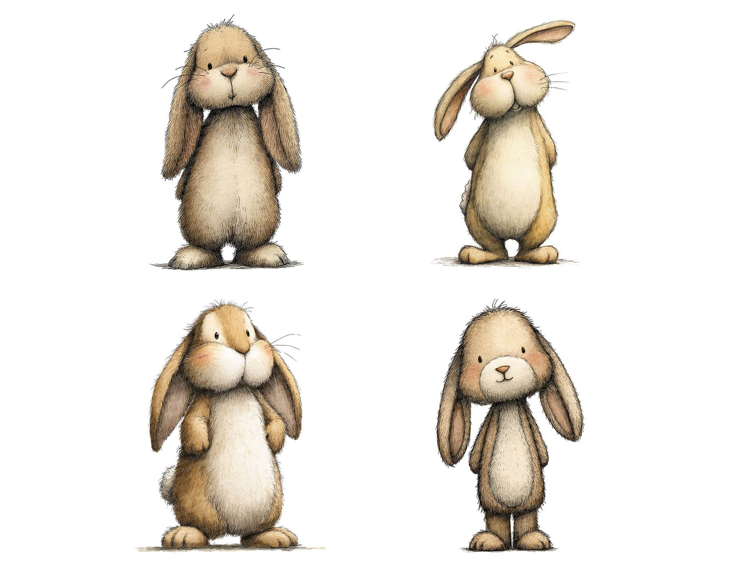 Woodland Rabbit Character Clipart Set (DDD007585)