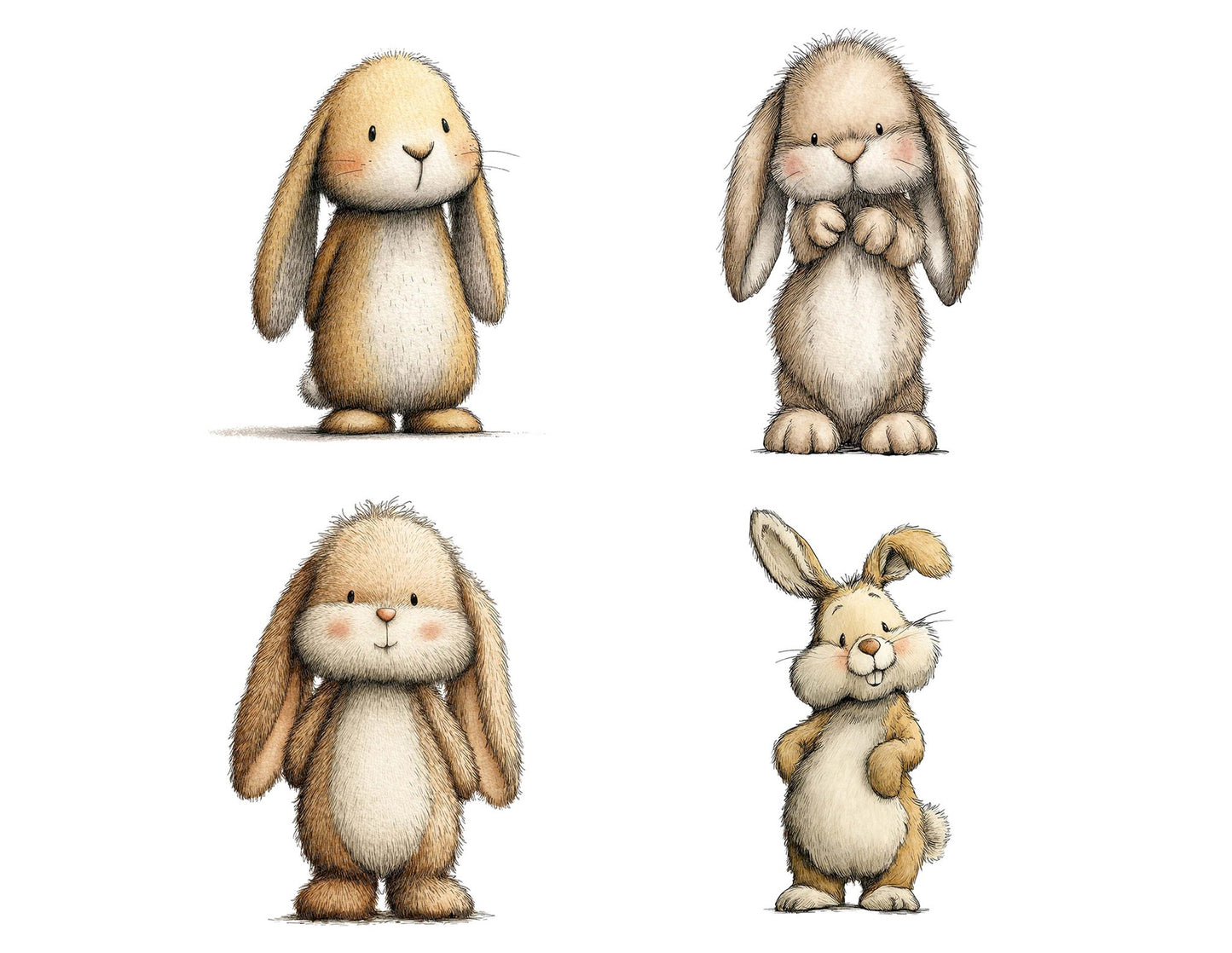 Woodland Rabbit Character Clipart Set (DDD007585)