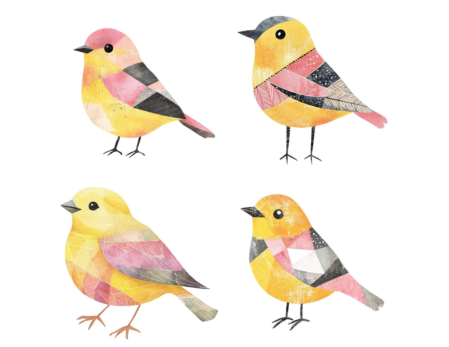 Yellow Patch Bird Clipart Set (DDD007601)