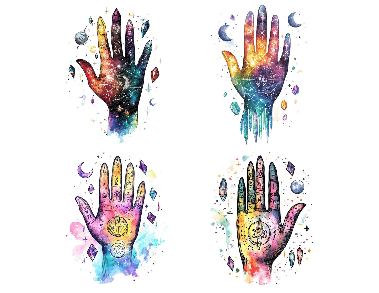Zodiac Palmistry Hand Clipart Set (DDD007607)