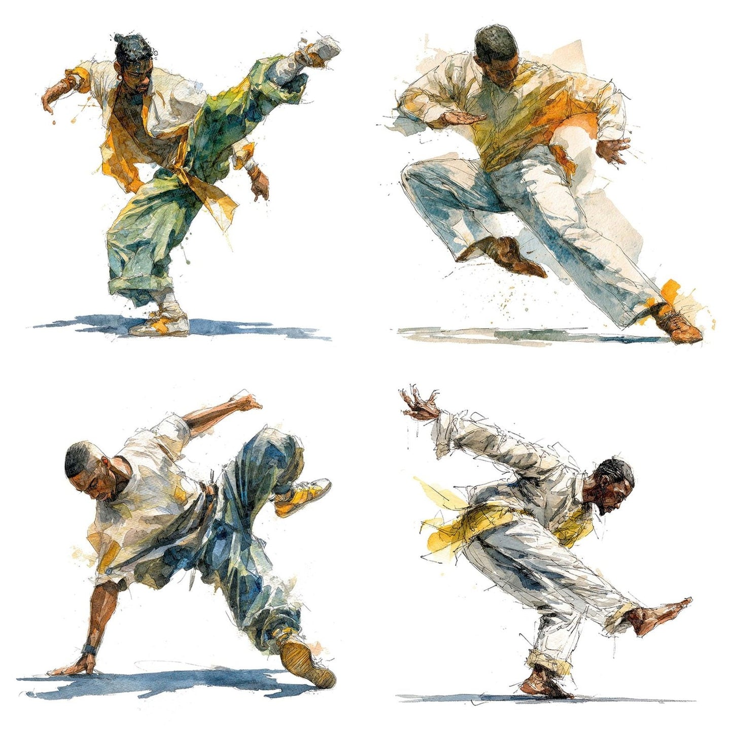 capoeira performer Clipart Set (DDD004801)