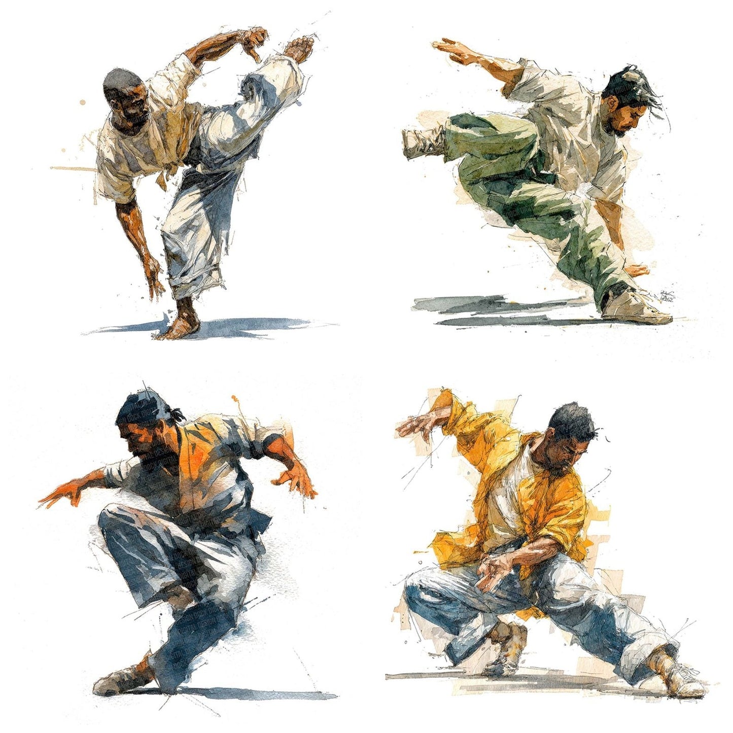 capoeira performer Clipart Set (DDD004801)