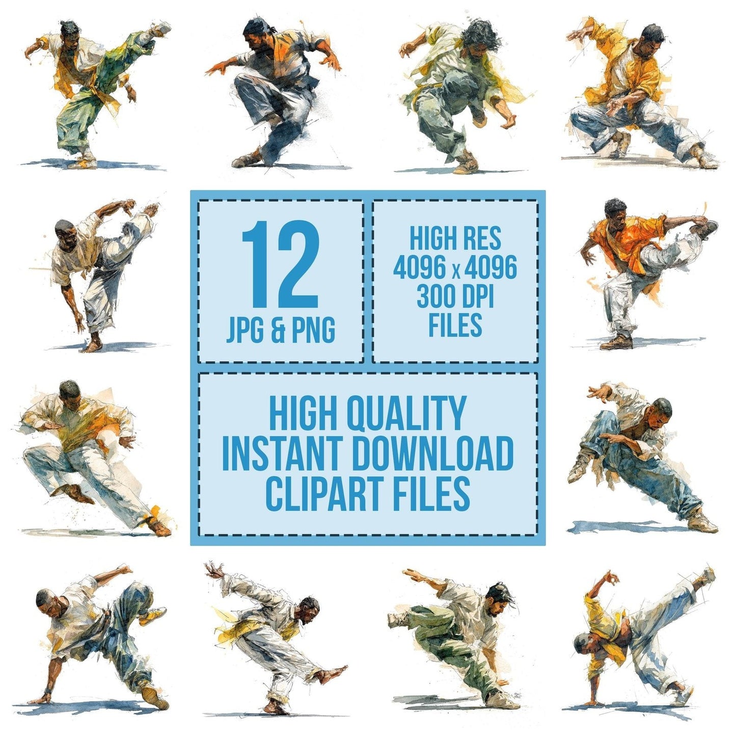 capoeira performer Clipart Set (DDD004801)